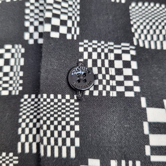 Louis Vuitton Men's Classic Black & White Distorted Damier Shirt - Picture 8 of 15